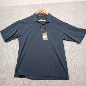 Nike Polo Shirt Mens Large Blue Dri-FIT Tiger Woods Golf Short Sleeve Pocket